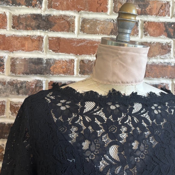 Double Ruffle Lace Dress in Black - Picture 7 of 15